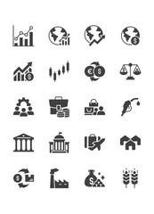 set of economy icons, investment, business, financial