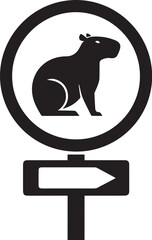 CAPYBARA IN TRAFFIC SIGN FOR GRAPHIC DESIGN AND VECTORS, VECTORIZED IMAGE FOR DIGITAL CONTENT CREATION OF TRAFFIC SIGNS WITH CAPYBARA