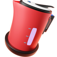 Detailed 3D Kettle with Spout and Handle - Kitchen Tea Brewing Appliance Illustration