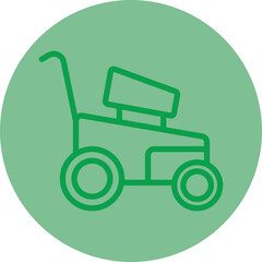 Lawn Mower Vector Icon Design