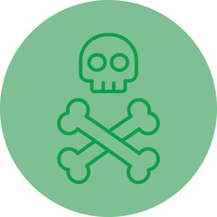 Skull And Bones Vector Icon Design