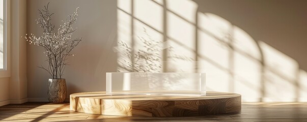 Podium mockup featuring a transparent design.