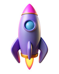 3D rocket with vibrant details, ideal for space exploration, technology, and futuristic themes.