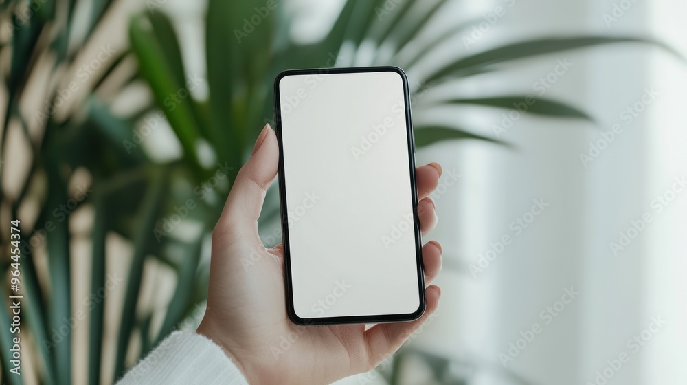 Canvas Prints mockup of a smartphone with white screen