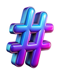 Obraz premium symbol, 3D # symbol with dynamic depth and shadows, ideal for social media, trends, and digital marketing.