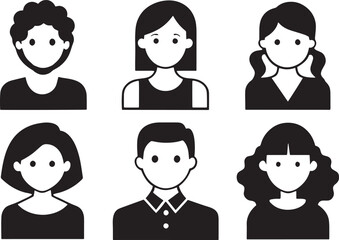 Fototapeta premium Human Face Abstract Silhouette Vector Graphics Pack