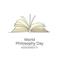 World Philosophy Day vector design template good for celebration usage. World Philosophy Day design. continuous line drawing. eps 10.