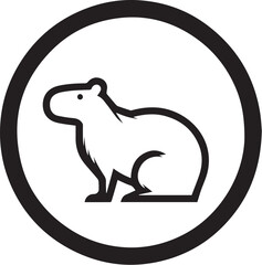 CAPYBARA IN TRAFFIC SIGN FOR GRAPHIC DESIGN AND VECTORS, VECTORIZED IMAGE FOR DIGITAL CONTENT CREATION OF TRAFFIC SIGNS WITH CAPYBARA