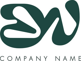 Creative Abstract Initial Letter BW Logo Design