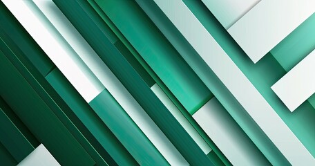Obraz premium A modern abstract design featuring layered geometric shapes in varying shades of teal and white, creating a dynamic visual effect.