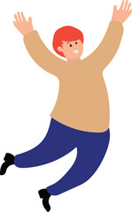 People Are Jumping With Joyful Expressions Illustration
