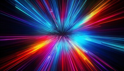 A dynamic and colorful abstract image with vibrant lines