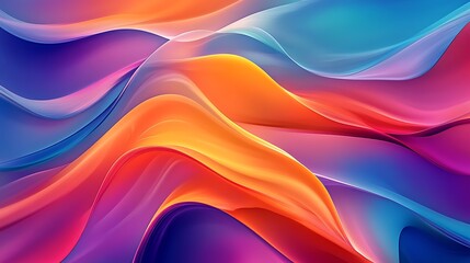 Obraz premium Abstract vibrant waves of color in a dynamic, fluid pattern, showcasing rich gradients and smooth curves in a modern, artistic design.
