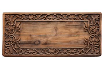 Rustic horizontal banner made from old wooden boards, isolated on white background.