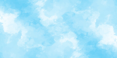 Abstract soft sky blue watercolor sky and clouds. grunge tint light blue watercolor background. Hand painted light blue background with watercolor.	
