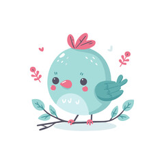 A Cute bird Colorful Vector illustration