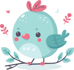 A Cute bird Colorful Vector illustration