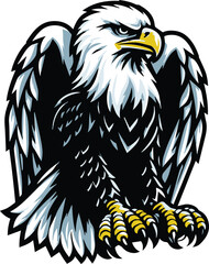 Bald Eagle colorful vector art illustration