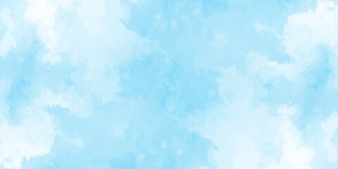 Abstract soft sky blue watercolor sky and clouds. grunge tint light blue watercolor background. Hand painted light blue background with watercolor.	