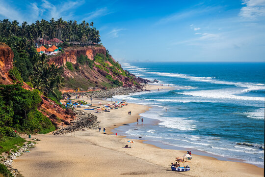One of India finest beaches - Varkala beach, Kerala, India