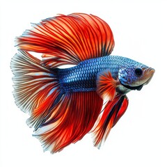Fototapeta premium beautiful betta fish underwater photography isolated on white background. 