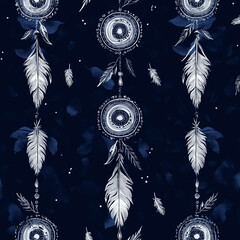 boho seamless pattern with art