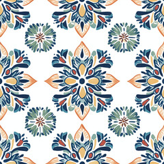 boho seamless pattern with art