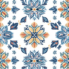boho seamless pattern with art