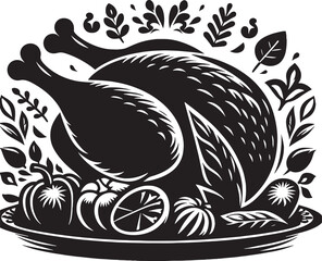 Thanksgiving Silhouette Vector Illustration