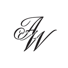 AW initial monogram logo