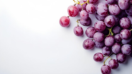 "Close-up of Fresh Red Grapes on a White Background"
