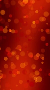 autumn orange and yellow colors bokeh lights astract 4k motion background, christmas and thanksgiving vertical background