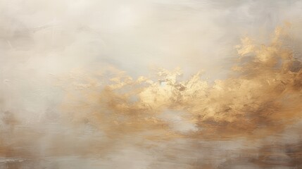 Naklejka premium A serene abstract landscape featuring soft clouds and warm golden tones, evoking tranquility and contemplation.