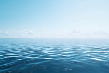 Fototapeta premium Ruhige und klare Wasseroberfläche unter blauem Himmel – Friedliche Meereslandschaft
