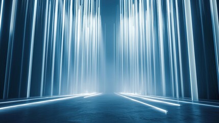 Abstract Blue and White Neon Lights Background.