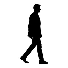A business man walking pose vector silhouette isolated white background