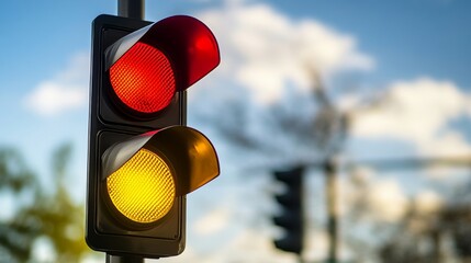 Red-yellow lights on traffic signals