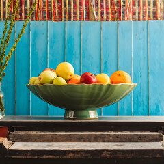 Fruit Bowl Tropical Setting and Background 