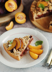 A piece of a plum cake