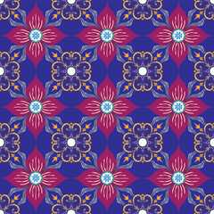 Vector design Textile Abstract fabric pattern geometric, Geometric ethnic oriental seamless pattern traditional Design for background, illustration, embroidery style. 