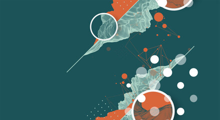 Trendy abstract wireframe mountain background. Modern science or technology art elements. Surface illustration. Vector hand drawn. © Alex