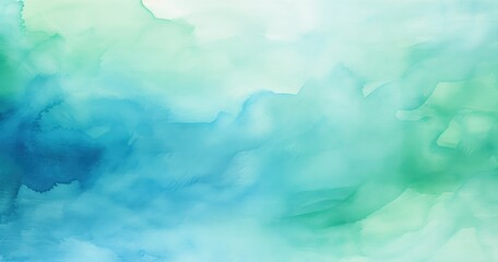 Obraz premium A serene abstract watercolor background featuring soft shades of blue and green, perfect for creative projects.