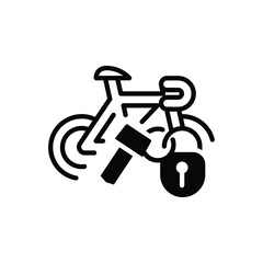 bicycle lock key solid icon vector design good for web or mobile app