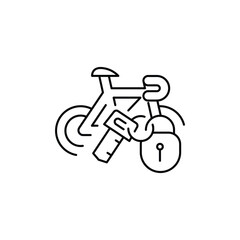bicycle lock key thin outline icon vector design good for web or mobile app
