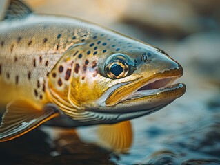 trout isolated on spring background