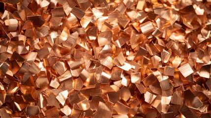 Bronze copper shavings from metalworking and recycling.