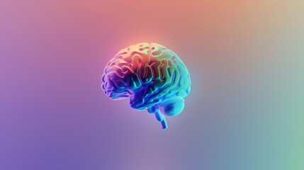 A digitally rendered vibrant brain against a gradient background, symbolizing heightened cognitive functions and modern technology.