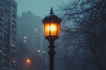 Street lights in the winter