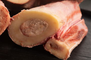 Raw uncooked beef bone marrow