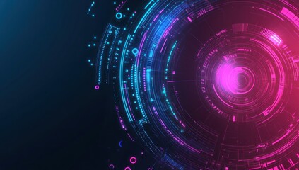Fototapeta premium Abstract Futuristic Background with Glowing Circles